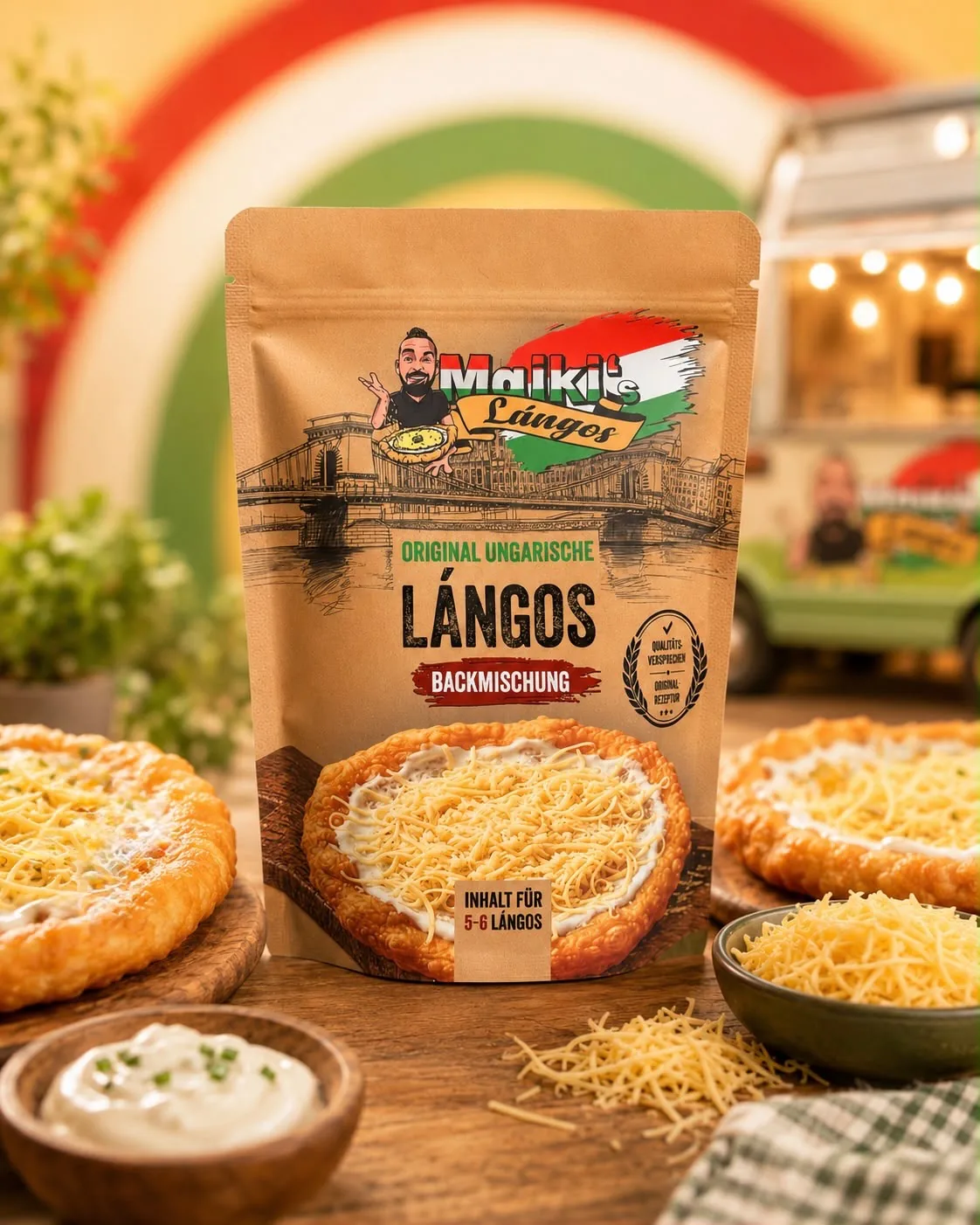 Maiki's Backmischung mit zubereitetem Langos